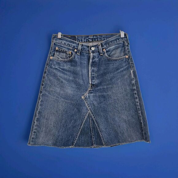 Vintage Levis 501XX Reworked Denim Skirt 31 Waist - Picture 1 of 3